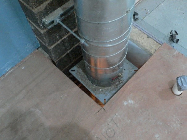 Safety matters…this fire damper was not supported or fire sealed