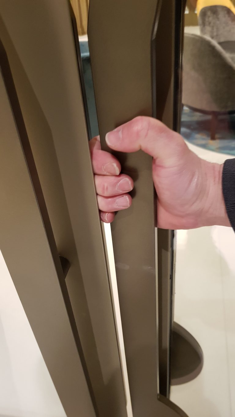 Double Door Handle Installation Oversight: A Potential Finger Trap Hazard